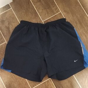 Nike Black and Blue Athletic Shorts Lightweight Breathable Design